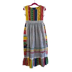 Vintage Cinderella Stop the Press Maxi Long Dress Boho Floral Patchwork 6X USA